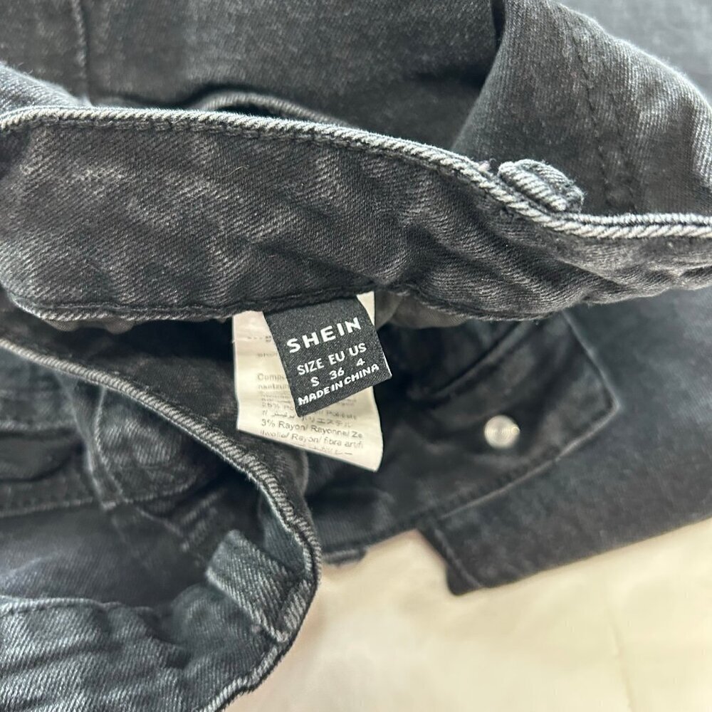 Shein High Rise Flared Black Denim Jeans Cotton Blend Women’s Size Small 4 - Picture 8 of 8